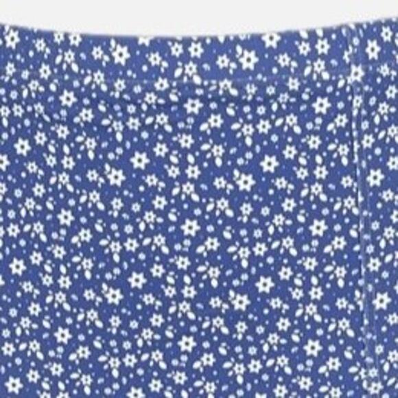 Bikini Bottom High Waisted with Mini Star Floral Print in Blue and White Size M - Picture 2 of 7